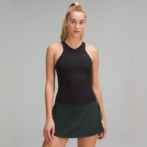 Lululemon Waist Length V Neck Tennis Tank Top size 2/4 Black BLK